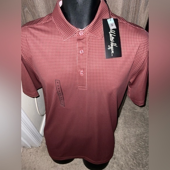 Walter Hagen Other - Men’s New Size Small Walter Hagen Polo Maroon Micro Gridt Shirt